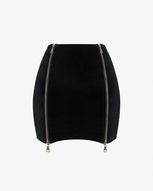Mini skirt in velvet