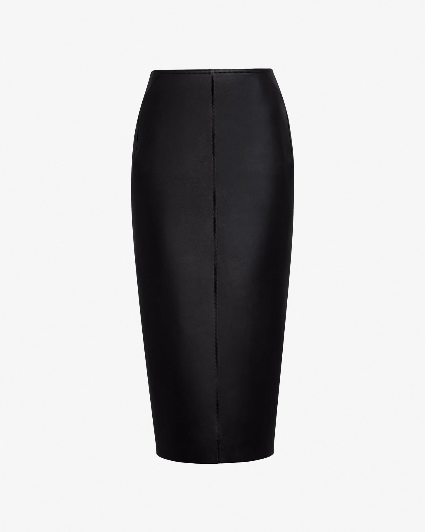 Leather midi skirt